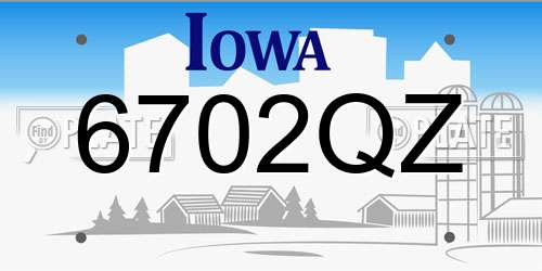 6702QZ Iowa License Plate