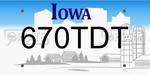 670TDT Iowa License Plate