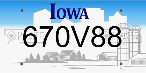 670V88 Iowa License Plate