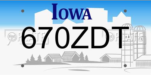 670ZDT Iowa License Plate