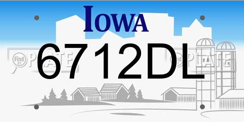 6712DL Iowa License Plate