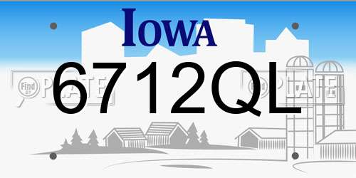 6712QL Iowa License Plate