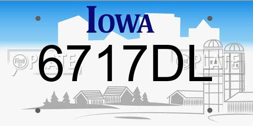 6717DL Iowa License Plate