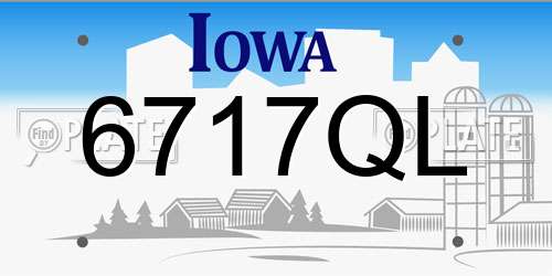 6717QL Iowa License Plate