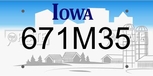 671M35 Iowa License Plate