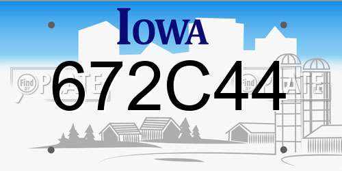672C44 Iowa License Plate