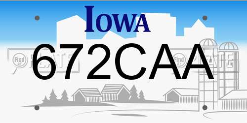 672CAA Iowa License Plate