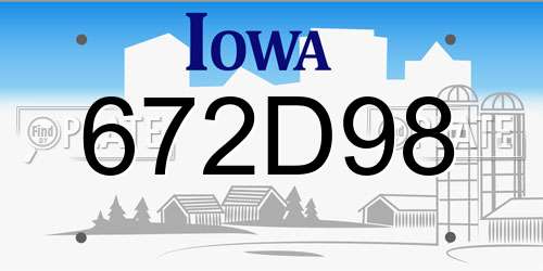 672D98 Iowa License Plate