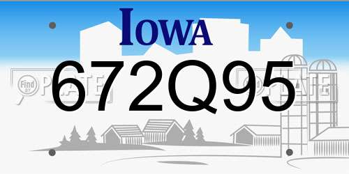 672Q95 Iowa License Plate