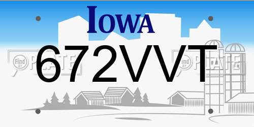 672VVT Iowa License Plate