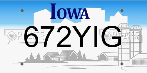 672YIG Iowa License Plate