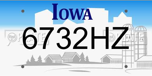 6732HZ Iowa License Plate