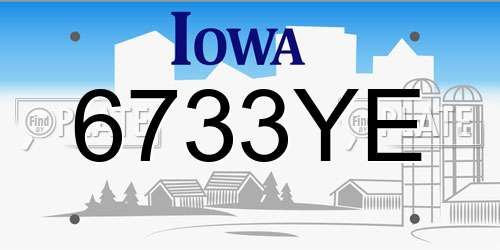 6733YE Iowa License Plate