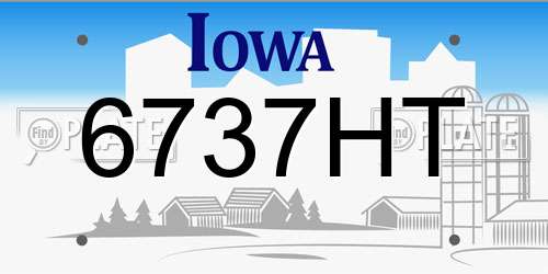 6737HT Iowa License Plate