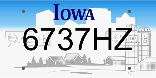 6737HZ Iowa License Plate