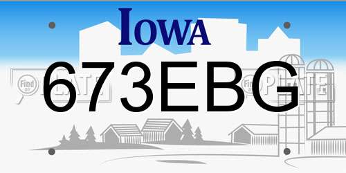 673EBG Iowa License Plate