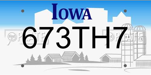 673TH7 Iowa License Plate