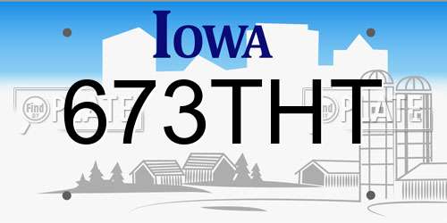 673THT Iowa License Plate
