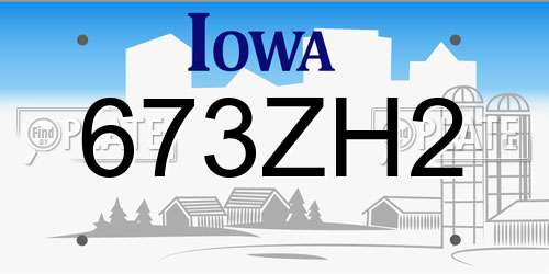673ZH2 Iowa License Plate