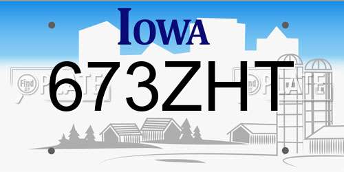 673ZHT Iowa License Plate