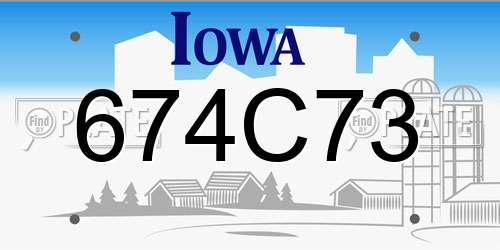 674C73 Iowa License Plate