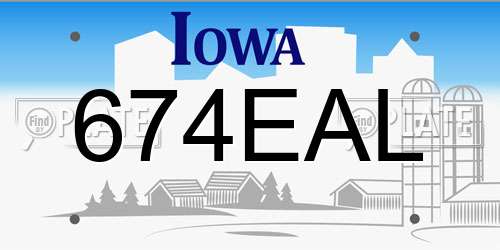 674EAL Iowa License Plate