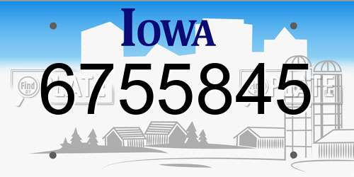 6755845 Iowa License Plate