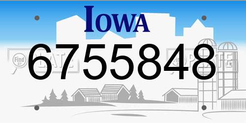6755848 Iowa License Plate