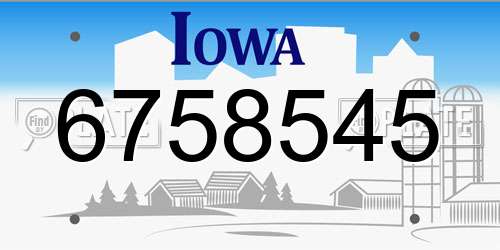 6758545 Iowa License Plate