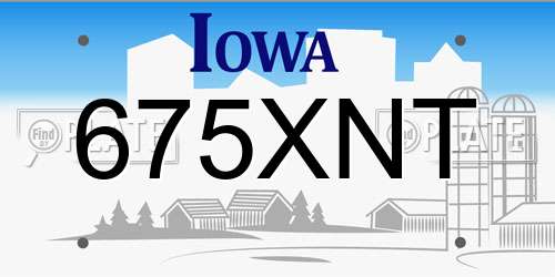 675XNT Iowa License Plate