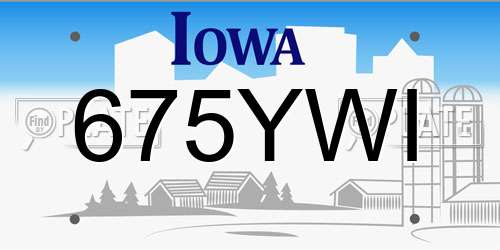 675YWI Iowa License Plate