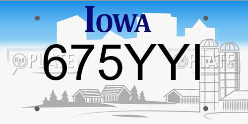 675YYI Iowa License Plate