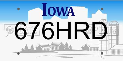 676HRD Iowa License Plate