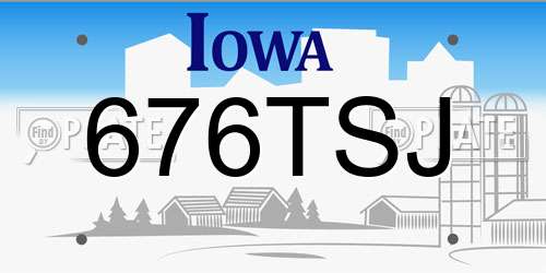 676TSJ Iowa License Plate