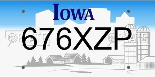 676XZP Iowa License Plate