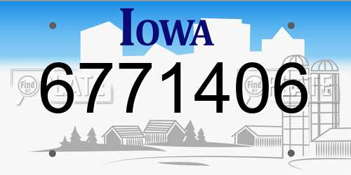 6771406 Iowa License Plate