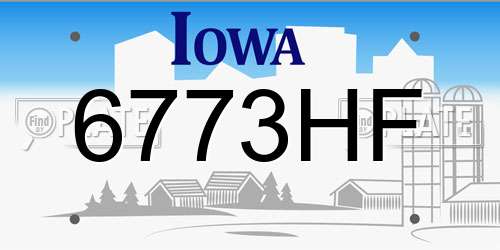 6773HF Iowa License Plate