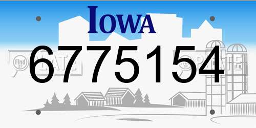 6775154 Iowa License Plate