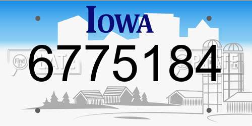 6775184 Iowa License Plate