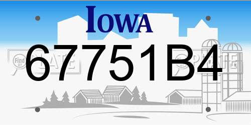 67751B4 Iowa License Plate