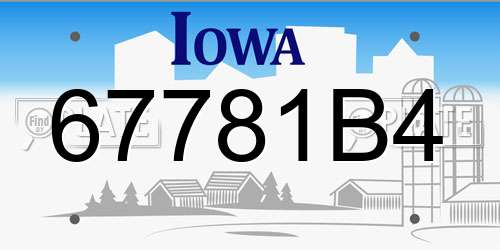 67781B4 Iowa License Plate