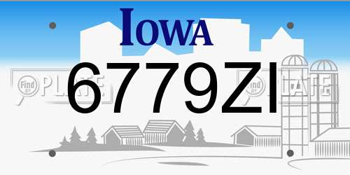 6779ZI Iowa License Plate