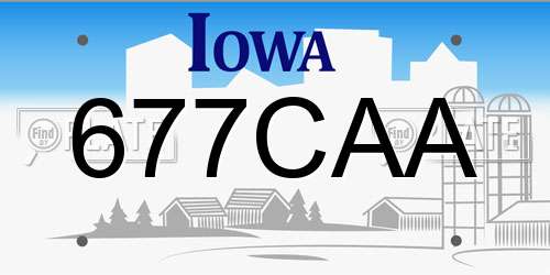 677CAA Iowa License Plate