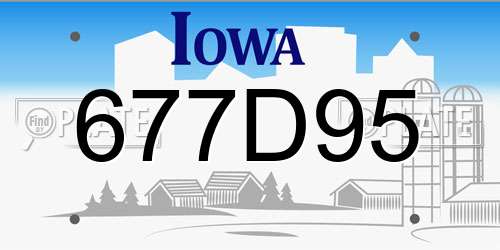 677D95 Iowa License Plate
