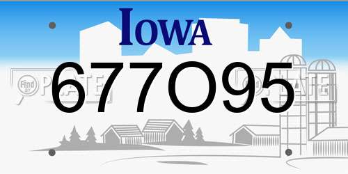 677O95 Iowa License Plate