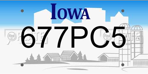 677PC5 Iowa License Plate