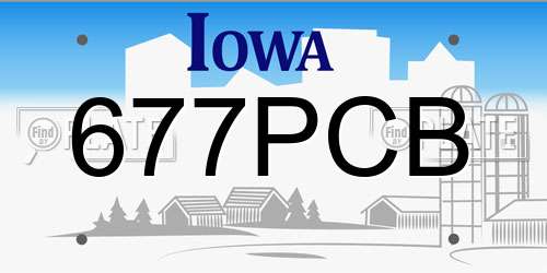 677PCB Iowa License Plate