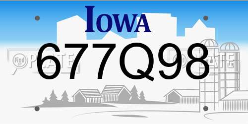 677Q98 Iowa License Plate