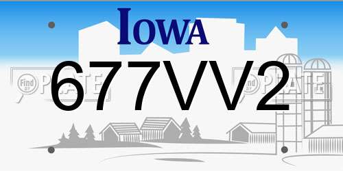 677VV2 Iowa License Plate