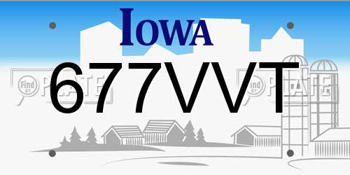 677VVT Iowa License Plate